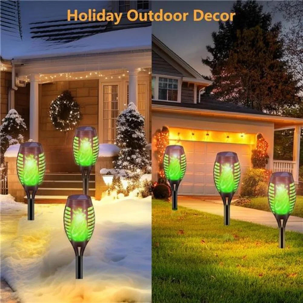 Solar Torch Lights for Garden Decor 8 Pack 12 LED Solar Lights for Outside